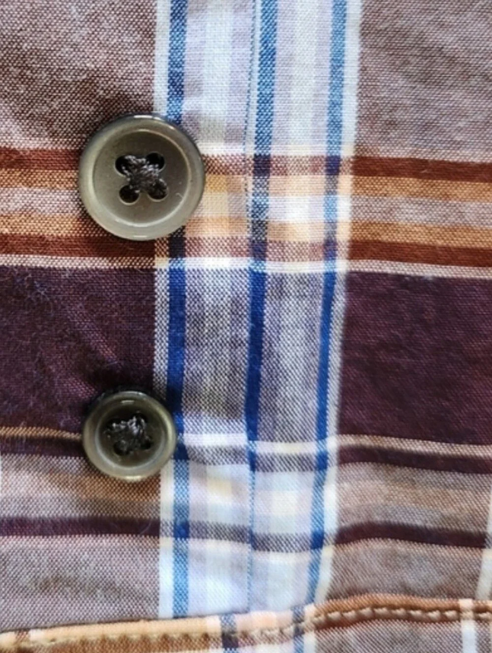 Vintage 2006 Banana Republic XL Plaid Button Down Shirt NWT 100% Cotton